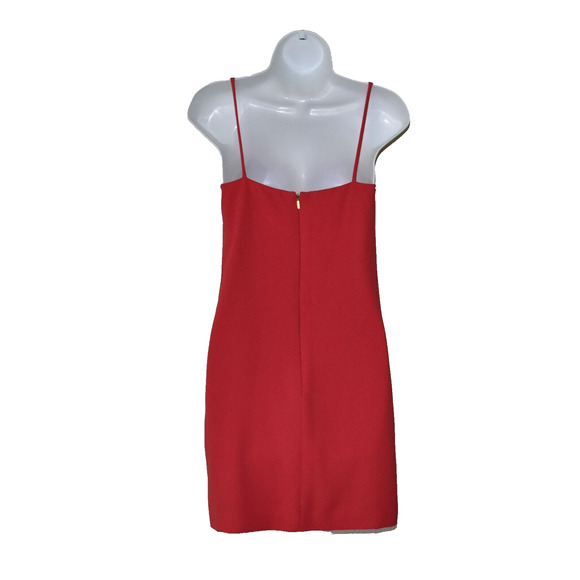 A8 NWT TRINA TURK Bright Red Spaghetti Strap Mini Ferris Summer Dress Size P - Picture 3 of 7